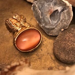 Yves Saint Laurent YSL Arty Ring Gold/Pink Size 7